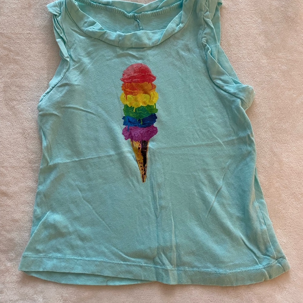 Girls ice cream graphic tank top